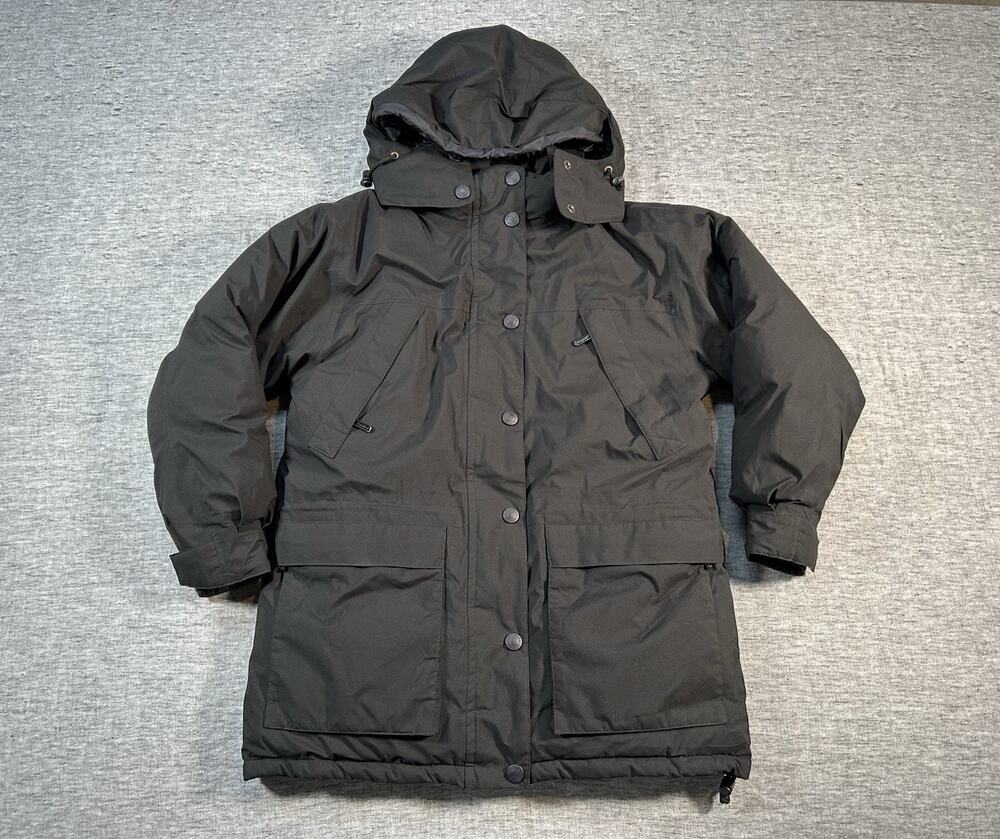 Eddie Bauer Goose Down Goretex Jacket Womens Petite Medium Black Outerwear